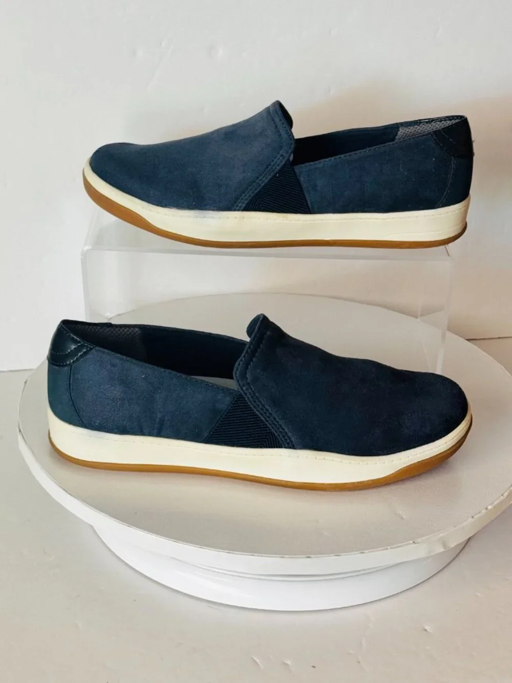 Life Stride Bzees Air Step Danni 8W Blue Suede Slip on Flats
